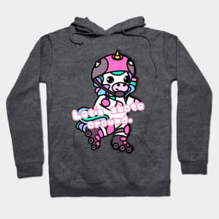 Unicorn with phrase - Let’ s skate around. Hoodie